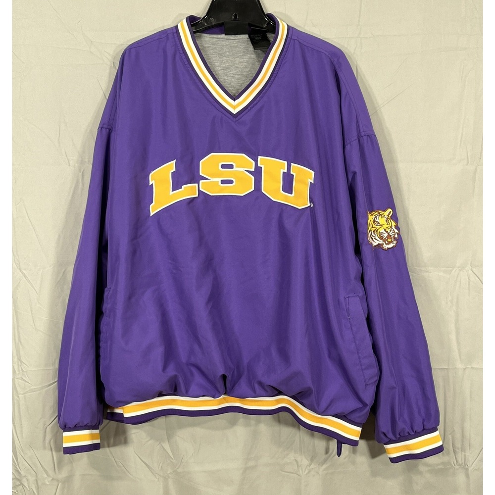 TEAM ATHLTCS Purple/Gold LOUISIANA STATE UNIVERSITY Pullover Jacket LSU GOLF 2XL